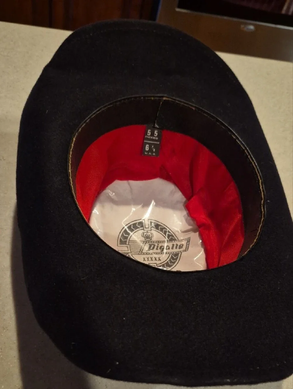 Vintage Pigalle XXXXX Black Felt Cowboy Hat Telescope Crown Size 6 7/8 Mexico